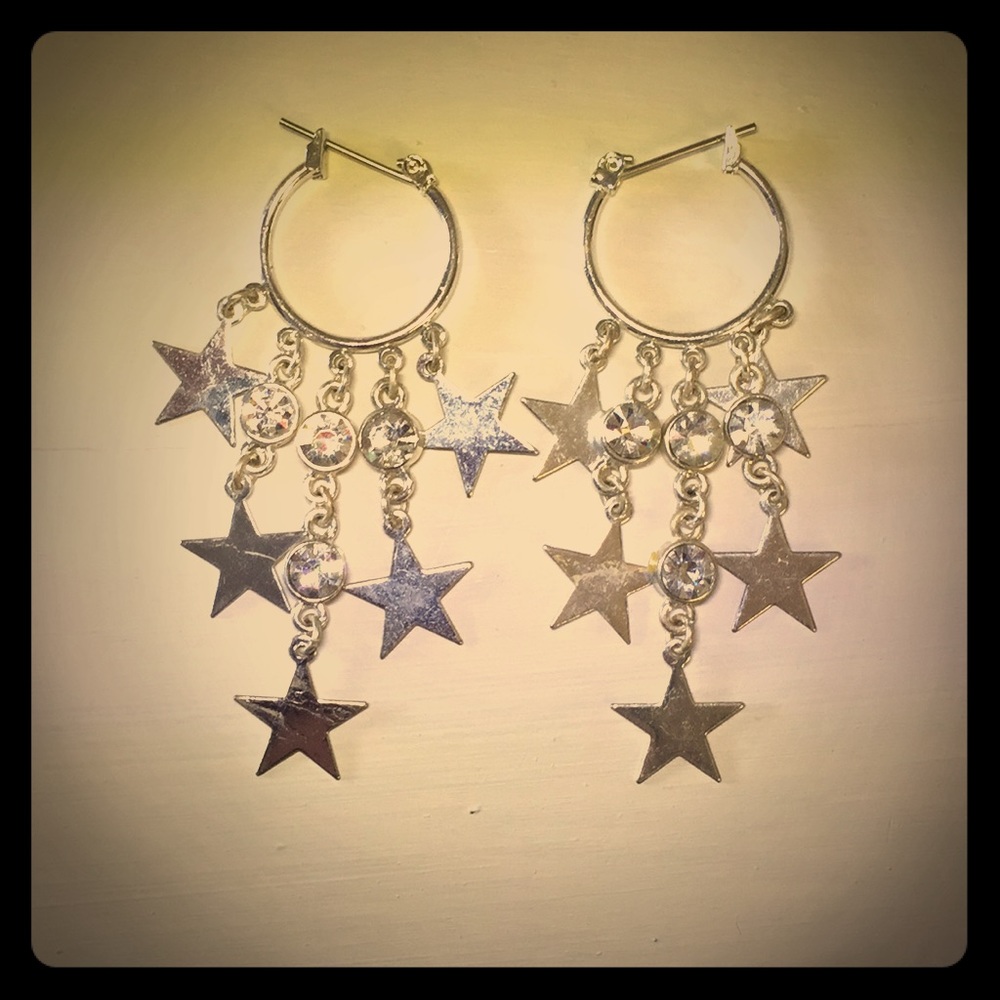 🖤6 for $18🖤 Silver costume dangly star earrings